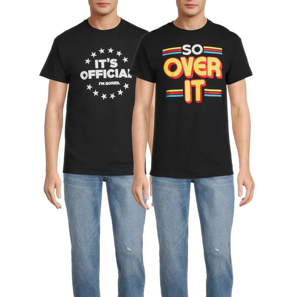 NWT Humor Men's Size XL "So Over It" Black Crewneck T-Shirt - Picture 4 of 12